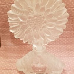 Sunflower Perfume Bottle. Frosted glass. Gift For any OCCATION