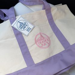 Trader joes tote bag purple