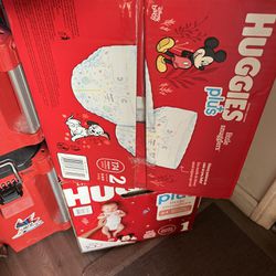 Huggies Diapers Size 1 And 2 Large Boxes