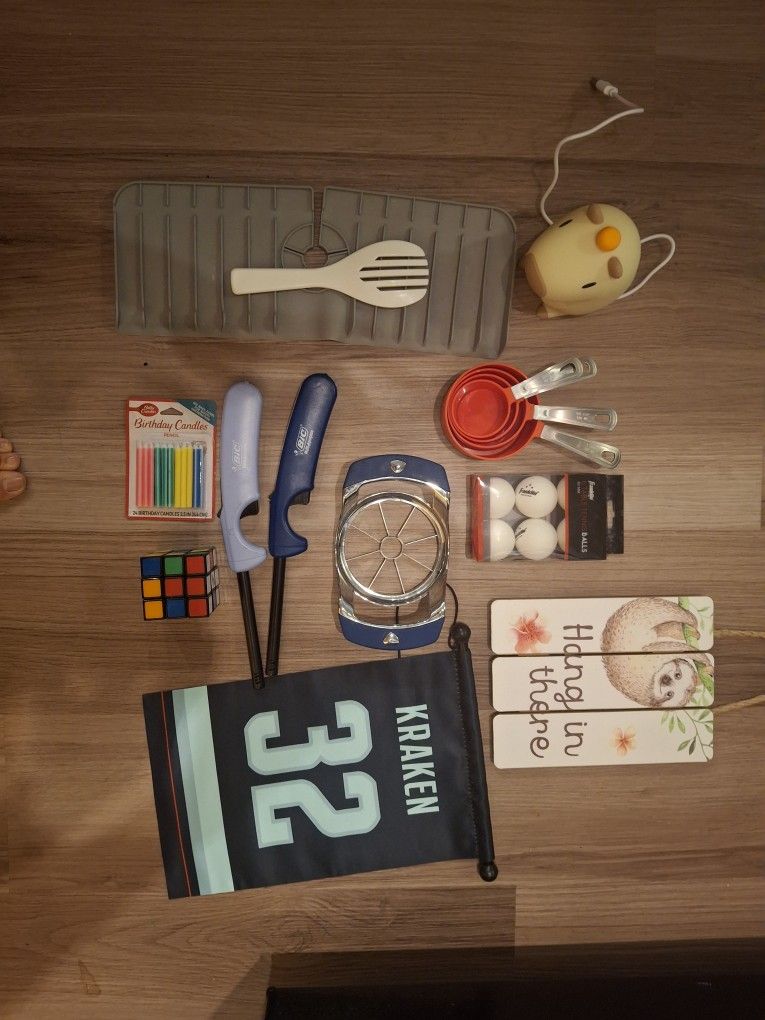 Kitchen Items - Measuring Cups, Birthday Candles, Spatula, Cheese Grater, Etc..