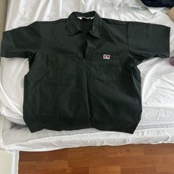 BEN DAVIS SHORT SLEEVE SOLID HALF-ZIP SHIRT