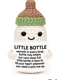 Divertida botella de ganchillo,
