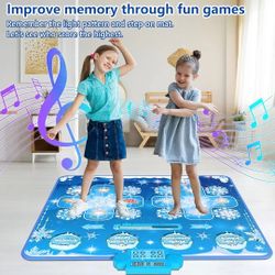 Kids Dance Mat Toys - 2-Player Dance Pad Gifts for Girls Boys Toddlers 3 4 5 6 7 8 9 + Year Old Electronic Dancing Mat Floor Games Toy with Music Ligh
