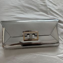 Tory Burch Gigi Metallic Patent Leather Clutch
