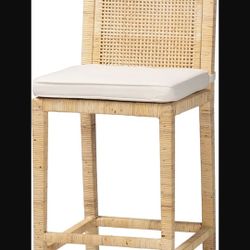 (4) Bali & Pari Sofia Rattan Counter Stools 
