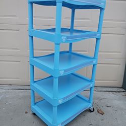 Rack. Five Shelves,  With Wheels 