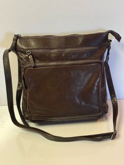Brown Leather Crossbody Bag by Leder Buck