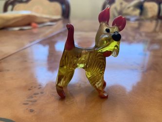 Dog puppy glass figurine
