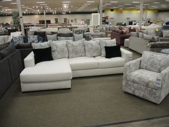 2-Piece Chaise Sectional - Ivory | L-Shaped Couch | Corner Couch
