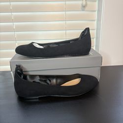Loft Black Lace Up Ballet Women’s Flat Size 9 With Box