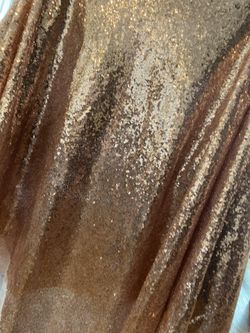 Shimmering rose gold table covers