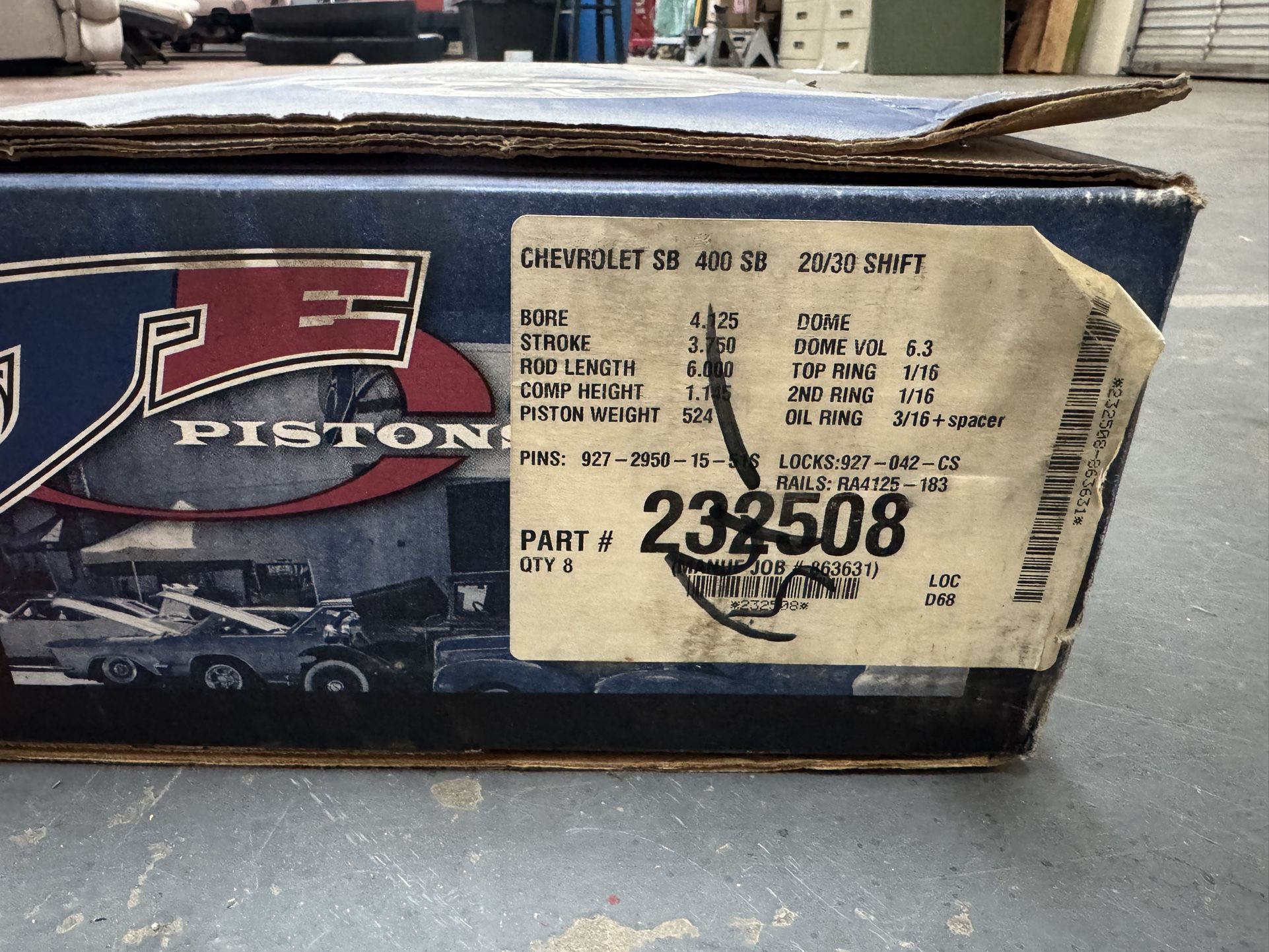 JE PISTONS FOR CHEVROLET SB SMALL BLOCK / Pistones Para Motor De Chevy /cabezas Para Motor