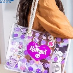 Large Kuromi Clear Jelly Tote Bag/purse 