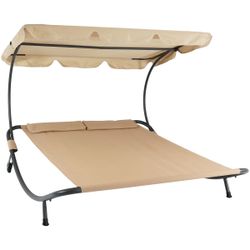 2-SEAT PATIO LOUNGER WITH CANOPY
