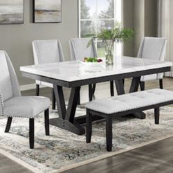 Brand New Elegant Marble Dining Set 