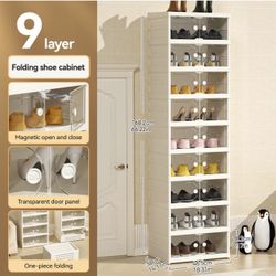 9-Tier Stackable Shoe Rack and Organizer Shelf- Portable