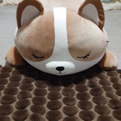 NWOT SLEEP-A-MALLOWS by Squishmallows Jumbo Plush 30" Regina Corgi Dog Tan WHIT