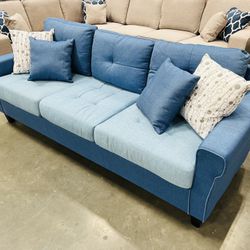 !!!!New!! 81” Blue Sofa, 3-Seater Sofa, Couch, Small Living Room Sofa, Small Couch, Game Room Couch