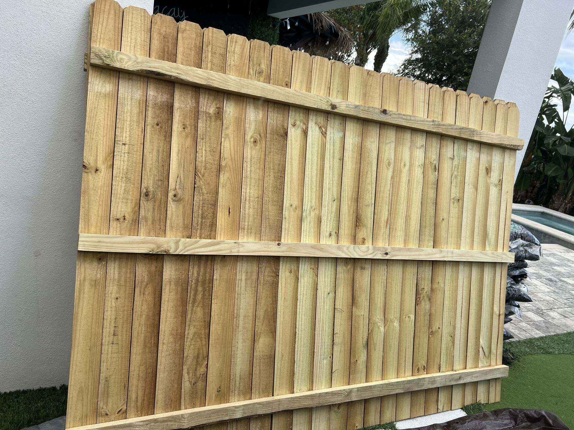 3 Free 6 X 8 Foot Fence Panels & 4x4x8 Posts