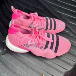 Pink Trae Young Adidas Basketball Shoe Sz 9.5 Mens $50