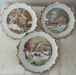 Vintage Currier & Ives Decorative Plates