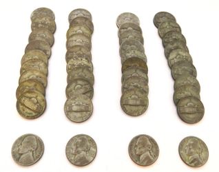 Lot of Jefferson Wartime Silver Nickels (40)