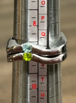 Erea Jewelry Stacking Ring Set - .925 Sterling Silver, Topaz & Peridot