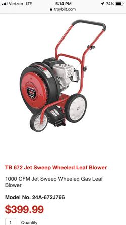 Leaf blower Troy Bilt TB672