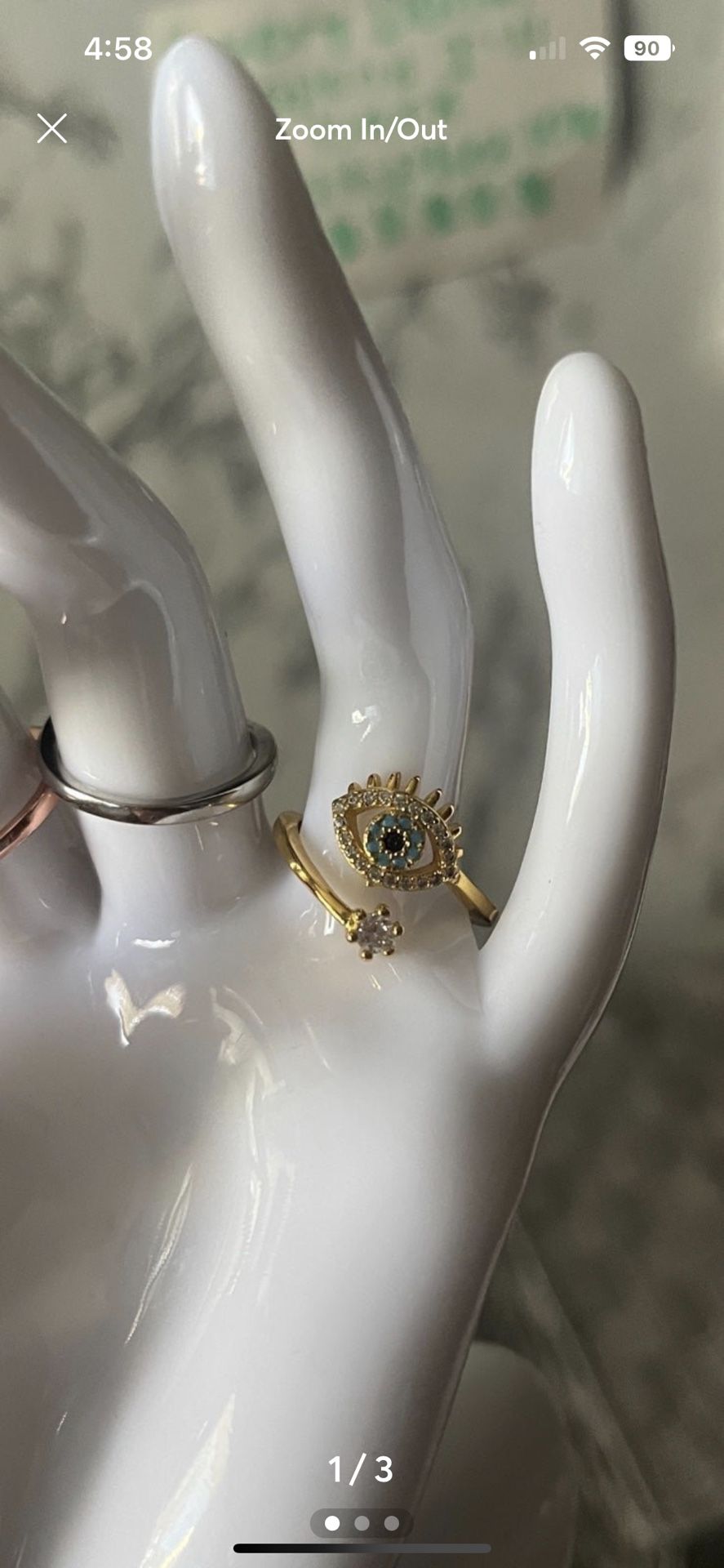 Gold  Evil Eye Ring 