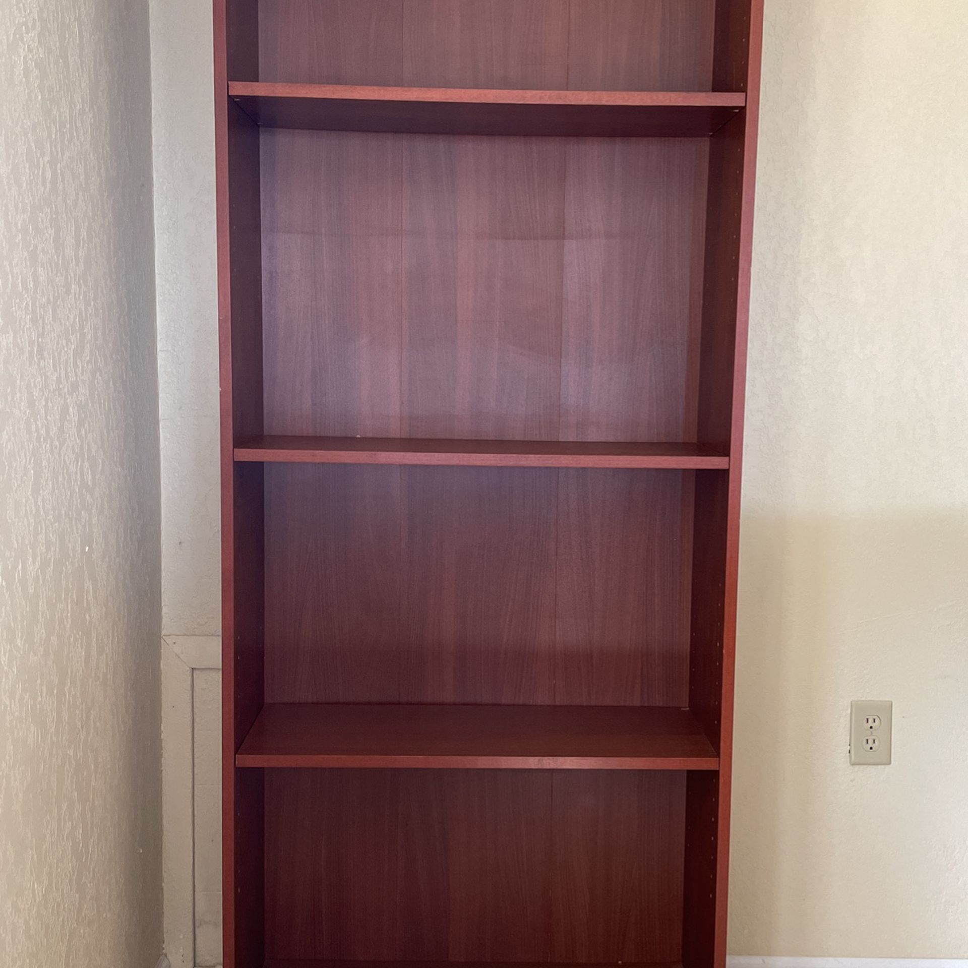Tall Cherry Finish Bookshelf