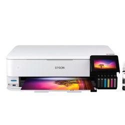 USED Epson EcoTank Photo ET-8550 Wireless Wide-Format All-in-One Supertank Printer with Scanner, Copier, Ethernet and 4.3-inch Color Touchscreen