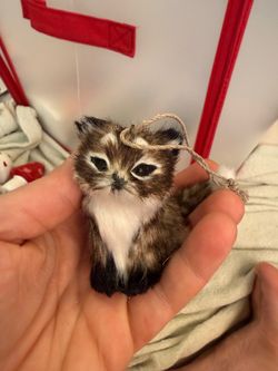 Faux fur fox ornament