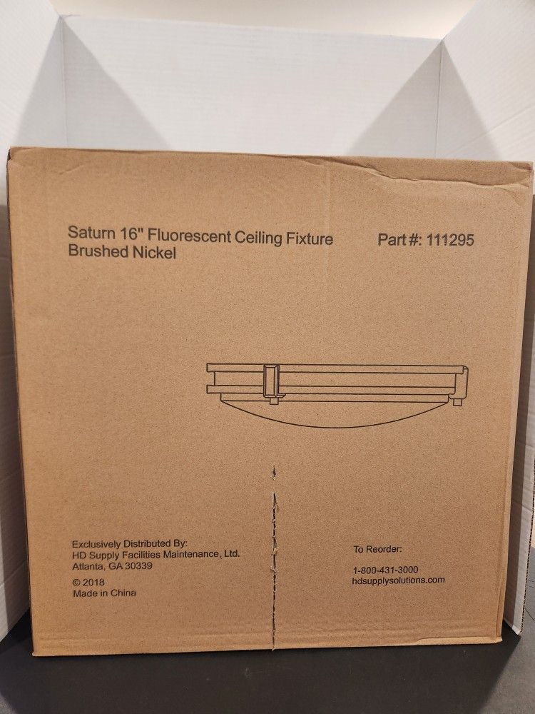 Saturn 16" Fluorescent Ceiling Fixture Brushed Nickel (58 available)