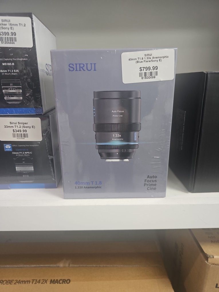 Sirui 40mm T1.8 1.33x Anamorphic Blue Flare Sony E Mount