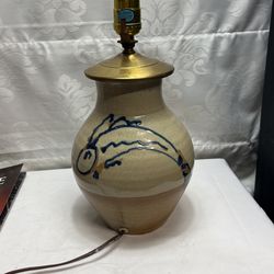 Cornwall Bridge Pottery Stoneware Lamp (Marked CBP )salt glazed