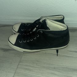 Converse Chuck Taylor All Star High Top Black Leather Sneakers 157472C Mens 12