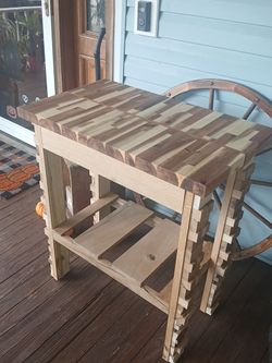 Handmade Wood Butcher Block Kitchen table