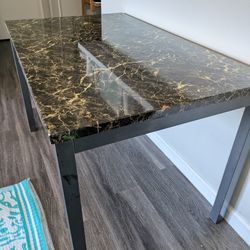 Black and Gold Marble Look Table (48X30X30)