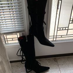 Faux Suede knee high boots