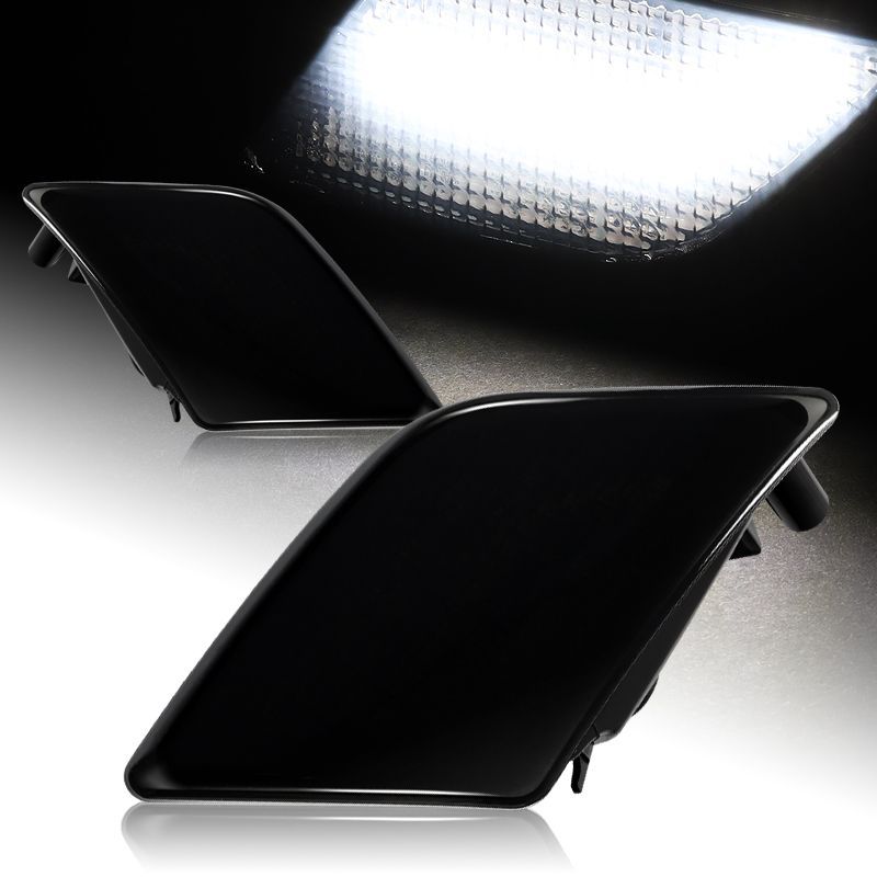 For 08-11 Mercedes W204 C300 C350 C63 Smoke Lens White LED Side Marker Lights -(4-LY138-2W