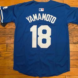 White Blue Grey Stitched Los Angeles Dodgers Yoshinobu Yamamoto Championship Jersey