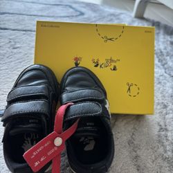 Off-white Velcro Vulcanized Leather Black-white Toddler Shoe