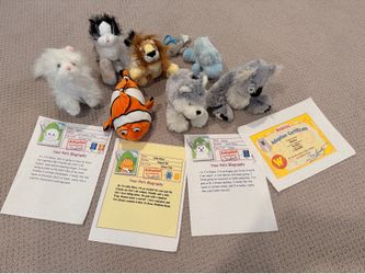 Set of 8 Ganz Webkinz plush toys