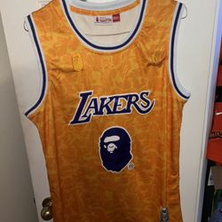 BAPE x Mitchell & Ness Lakers LeBron James jersey size L