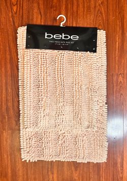 Bebe Two Piece Bath Rug Set Light Pink New