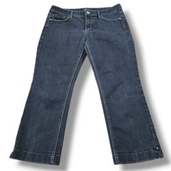 White House Black Market Jeans Size 8 W32"xL23 WHBM Blanc Crop Leg Jeans Stretch Measurements In Description 