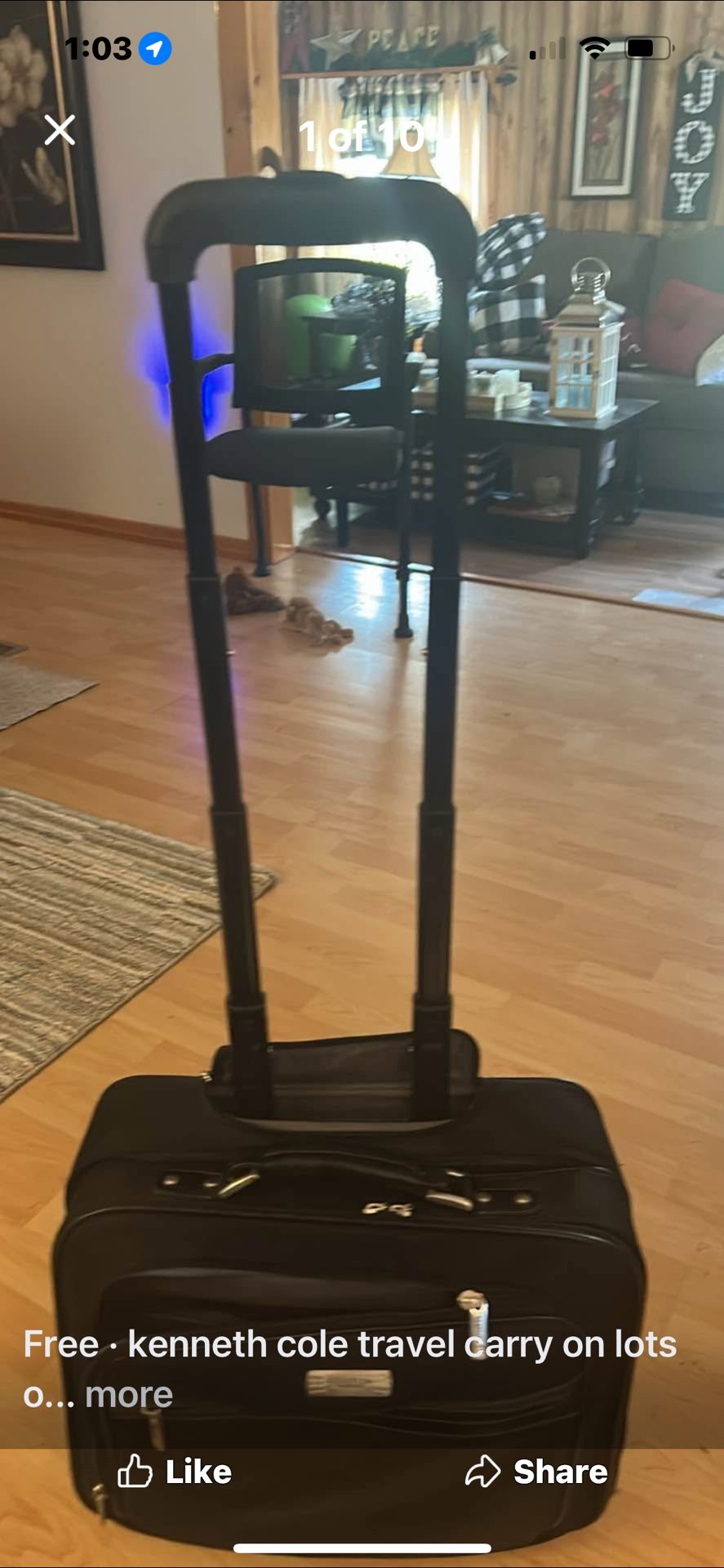 FREE. Free Kenneth Cole nice pull along travel Carry On bag great condition free 