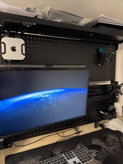 EUREKA ERGONOMIC Pegboard with Dual Monitor Stand Steel Pegboard