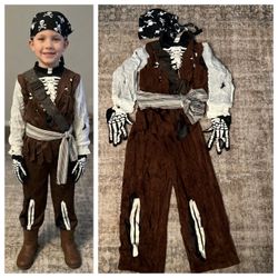 Disney Parks Kids Sz S Skeleton Pirate Costume
