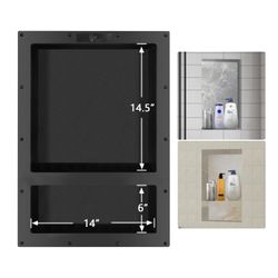 Uni-Green Ready Tile Double Shelf Shower Niche 25" x 17" x 4" Dimensions - Toiletry and Bathroom Niche Storage
